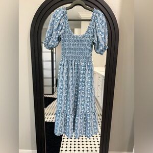 Hill House Blue and White Midi Dress